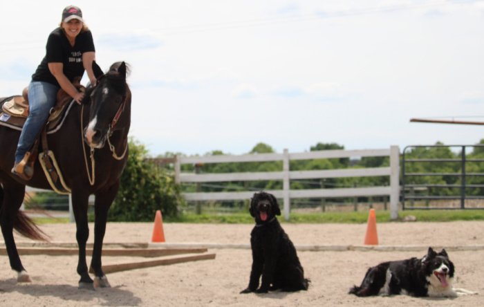 Jenny with Raven, Bilbo and Bella